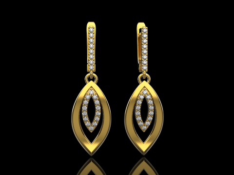Leaf earring model 846 3D प्रिंट मॉडल