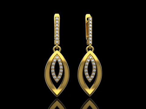 Leaf earring model 846 3D Print Model