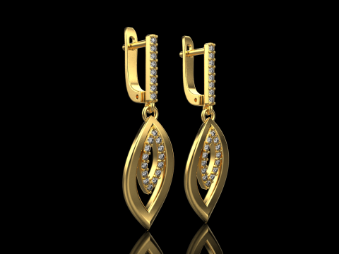 Leaf earring model 846 3D प्रिंट मॉडल
