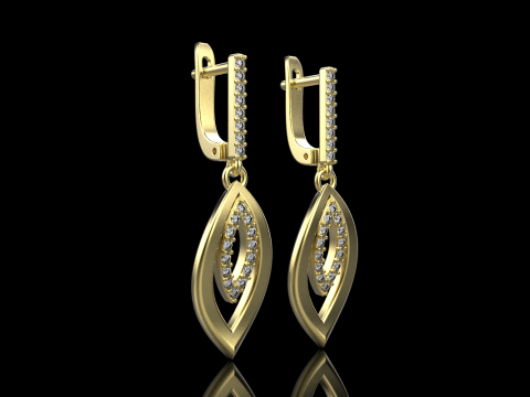 Leaf earring model 846 3D प्रिंट मॉडल