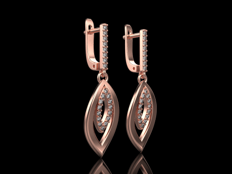 Leaf earring model 846 3D प्रिंट मॉडल