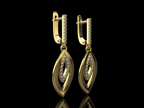 Leaf earring model 846 3D प्रिंट मॉडल