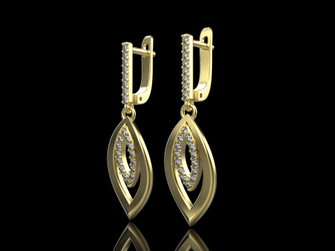 Leaf earring model 846 3D प्रिंट मॉडल