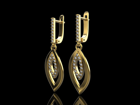 Leaf earring model 846 3D प्रिंट मॉडल