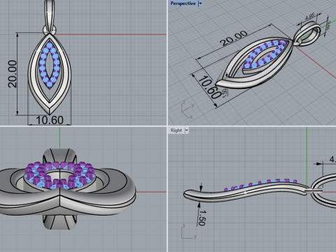 Leaf pendant model 845 Model Cetak 3D