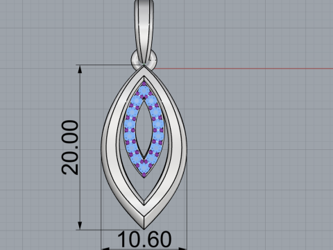 Leaf pendant model 845 Model Cetak 3D