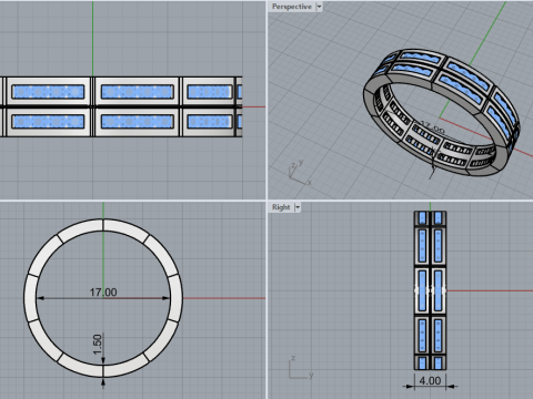 Wedding ring model 844 3D Print Model