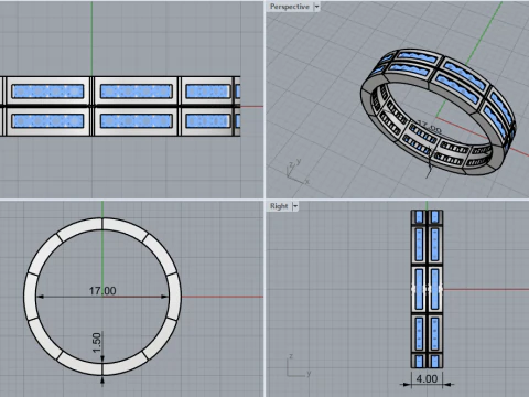 Wedding ring model 844 3D Print Model