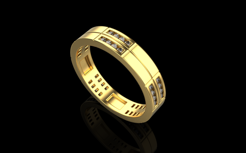 结婚戒指型号 843 3D 打印模型 .c4d .max .obj .3ds .fbx .stl .blend 