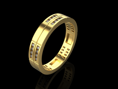 结婚戒指型号 843 3D 打印模型