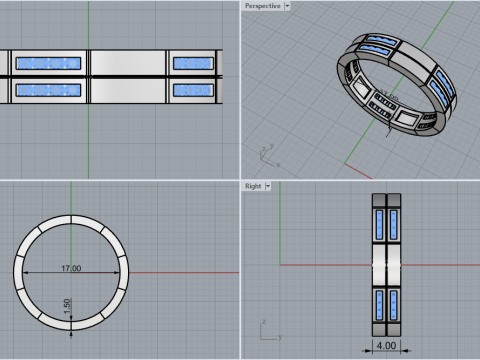 结婚戒指型号 843 3D 打印模型