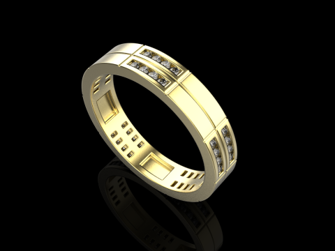 结婚戒指型号 843 3D 打印模型