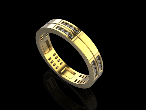 结婚戒指型号 843 3D 打印模型