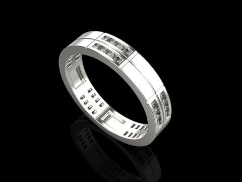 结婚戒指型号 843 3D 打印模型