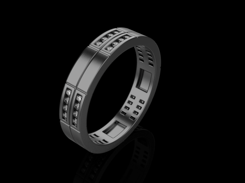 结婚戒指型号 843 3D 打印模型