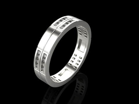 结婚戒指型号 843 3D 打印模型