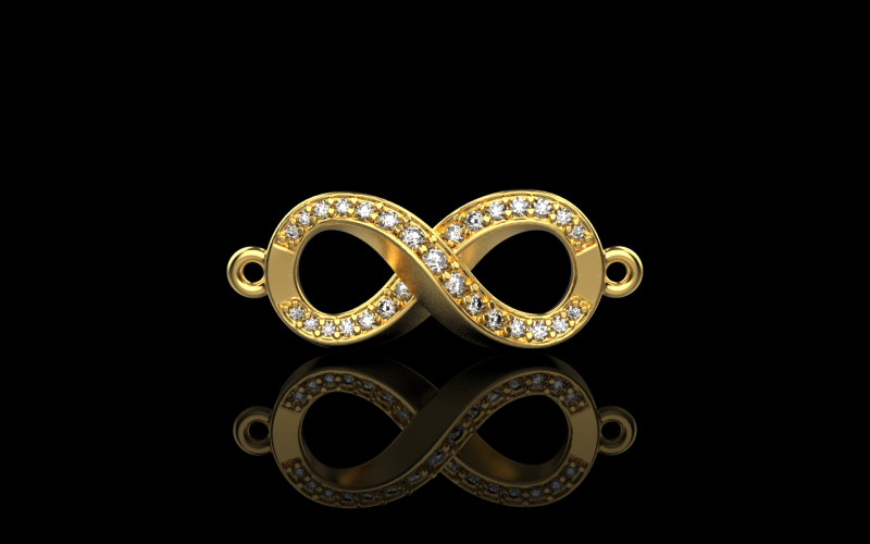Infinity sign necklae model 839 3D 프린트 모델 .c4d .max .obj .3ds .fbx .stl .blend 