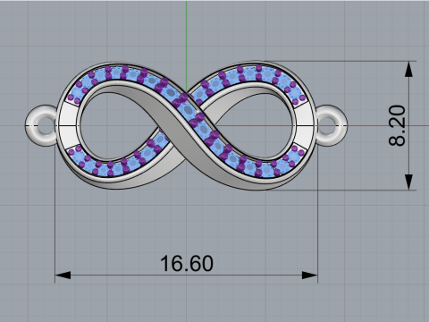 Infinity sign necklae model 839 3D 프린트 모델