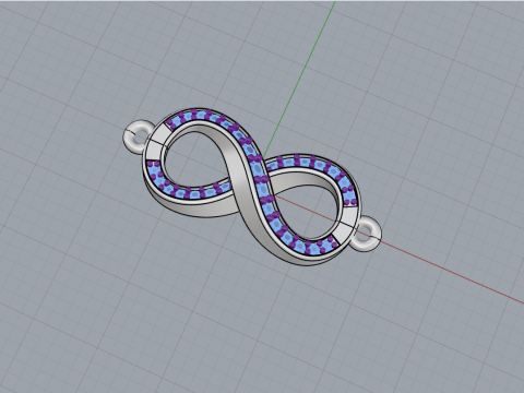 Infinity sign necklae model 839 3D 프린트 모델