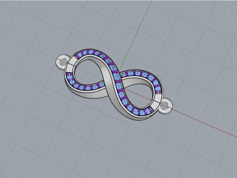 Infinity sign necklae model 839 3D Print Model