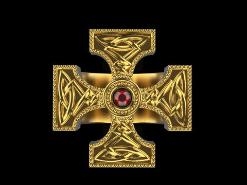 Ornament cross ring model 837 3D Baskı Modeli