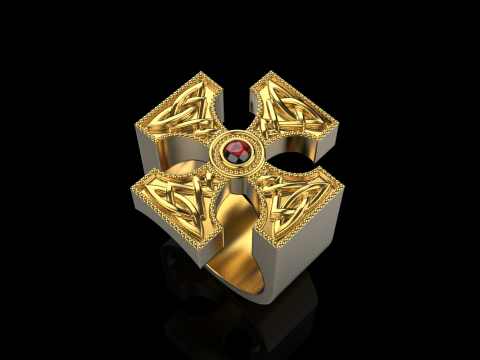 Ornament cross ring model 837 3D Baskı Modeli