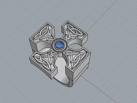 Ornament cross ring model 837 3D Baskı Modeli
