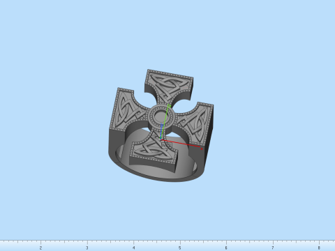 Ornament cross ring model 837 3D Baskı Modeli