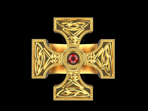 Ornament cross ring model 837 3D Baskı Modeli