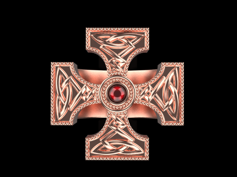 Ornament cross ring model 837 3D Baskı Modeli