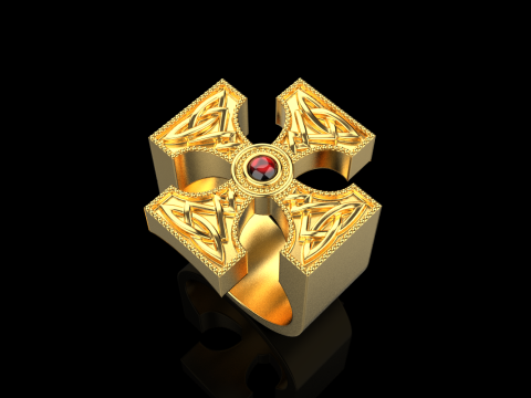 Ornament cross ring model 837 3D Baskı Modeli