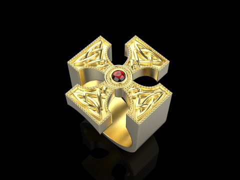Ornament cross ring model 837 3D Baskı Modeli