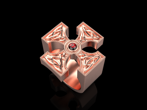 Ornament cross ring model 837 3D Baskı Modeli