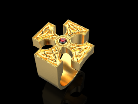 Ornament cross ring model 837 3D Baskı Modeli