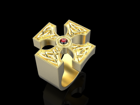 Ornament cross ring model 837 3D Baskı Modeli