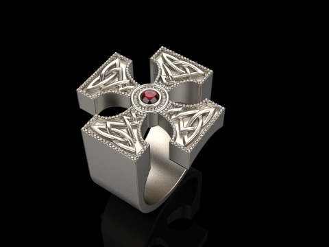 Ornament cross ring model 837 3D Baskı Modeli