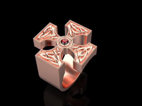 Ornament cross ring model 837 3D Baskı Modeli