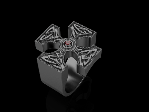 Ornament cross ring model 837 3D Baskı Modeli