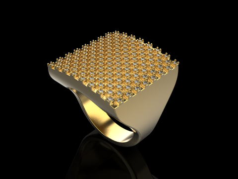Square signet ring model 836 Model Cetak 3D