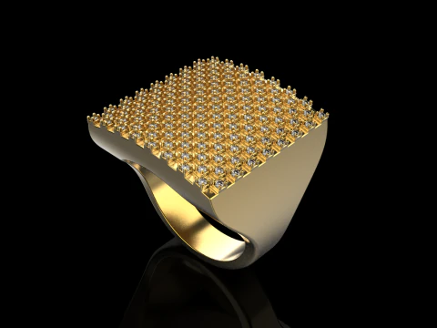 Square signet ring model 836 3D Print Model