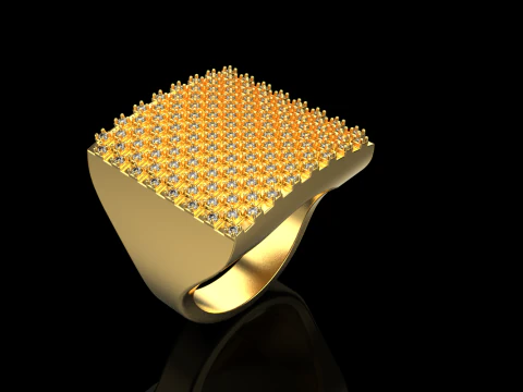 Square signet ring model 836 3D Print Model