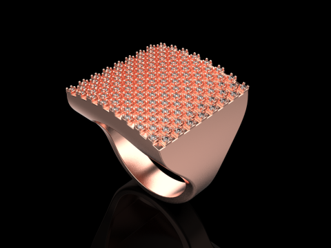 Square signet ring model 836 Model Cetak 3D