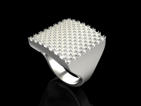 Square signet ring model 836 3D Print Model