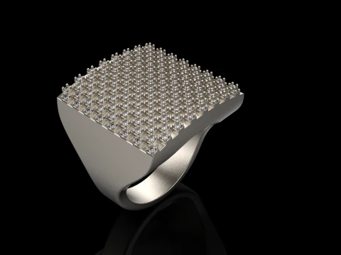 Square signet ring model 836 3D Print Model