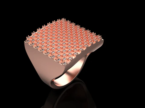 Square signet ring model 836 3D Print Model