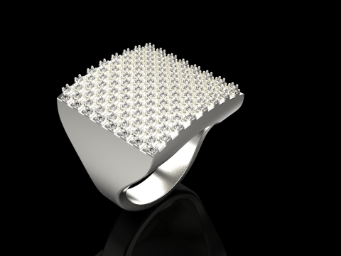 Square signet ring model 836 Model Cetak 3D