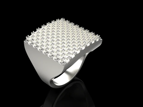 Square signet ring model 836 3D Print Model