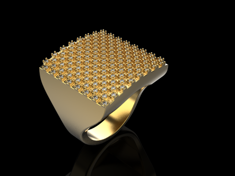 Square signet ring model 836 Model Cetak 3D