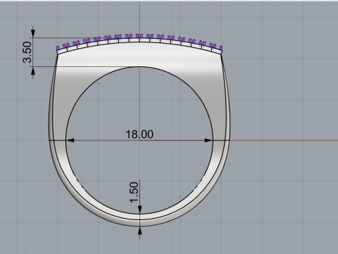 Square signet ring model 836 Model Cetak 3D