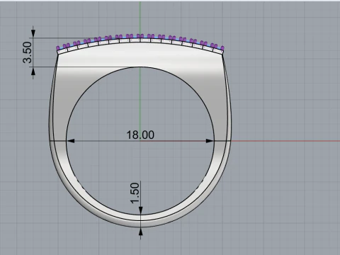 Square signet ring model 836 3D Print Model